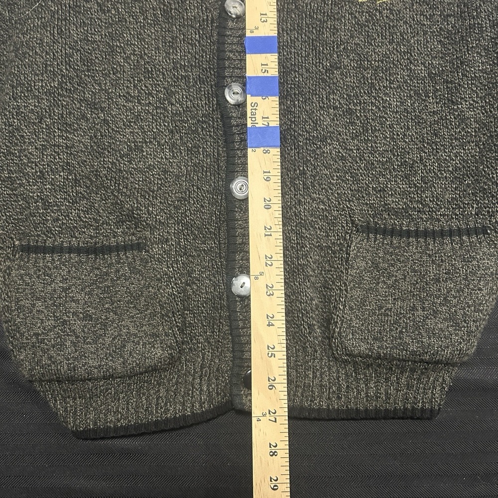Vintage Cardigan Sweater Men's Medium Wool Italian Sweater Green Sportsman Knit - Picture 5 of 8